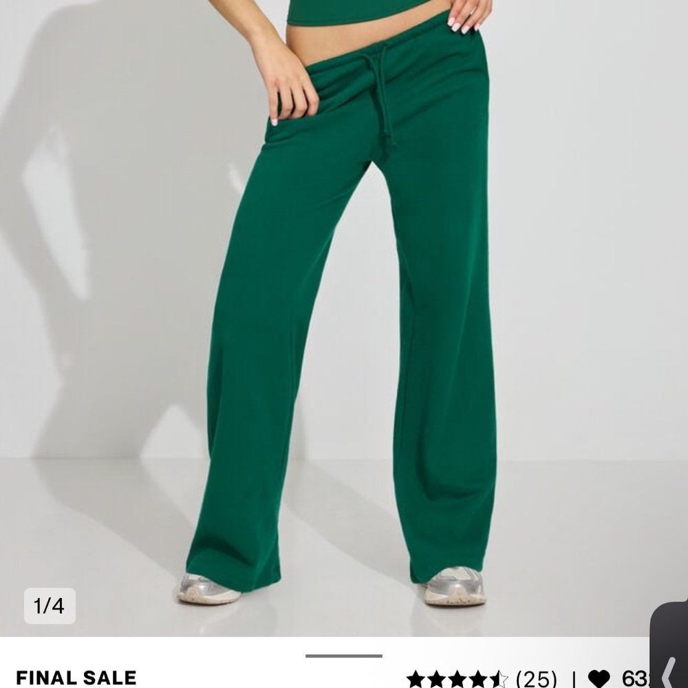 Garage green Wide-Leg sweatpants
